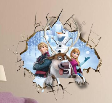 Seinakleebis "Anna, Olaf, Kristoff & Sven"