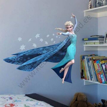 Seinakleebis "Elsa ja lumehelbed"