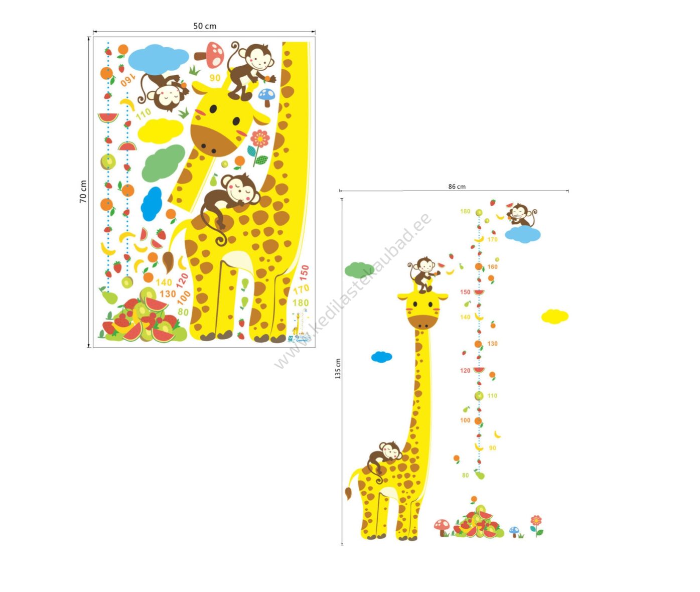 Seinakleebis “Mõõdupuu kaelkirjakuga”