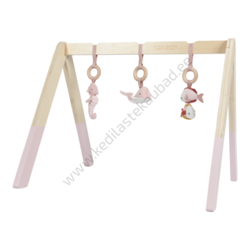 LD4833 Little Dutch puidust mängukaar rippuvate leludega Ocean Pink-1