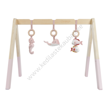 LD4833 Little Dutch puidust mängukaar rippuvate leludega Ocean Pink-2