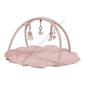 LD4845 Little Dutch Pehme mängumatt-lamamismatt rippuvate leludega ocean pink-1