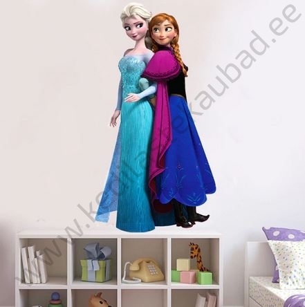 Seinakleebis “Elsa ja Anna kõrvuti”