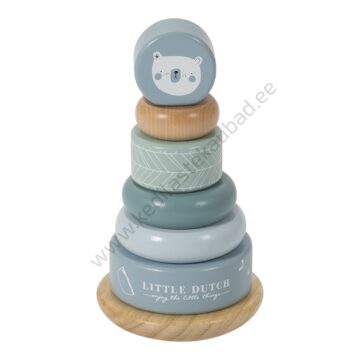 4401 - Little Dutch puidust püramiid Adventure Blue mänguasi-1