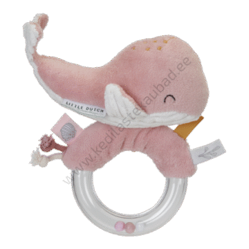 LD4857 - Ring Rattle Whale - Ocean Pink kõristiga vaalake