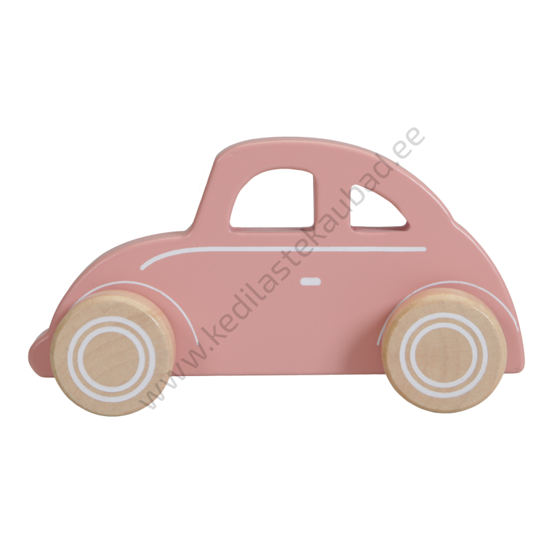 Little Dutch puidust auto-põrnikas “Pink”