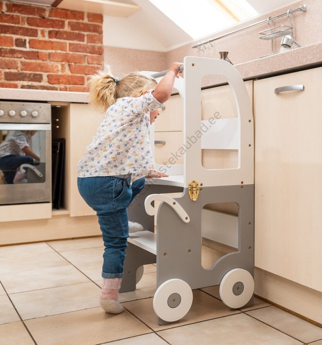 Laste köögitorn-laud ja tool Käru-8