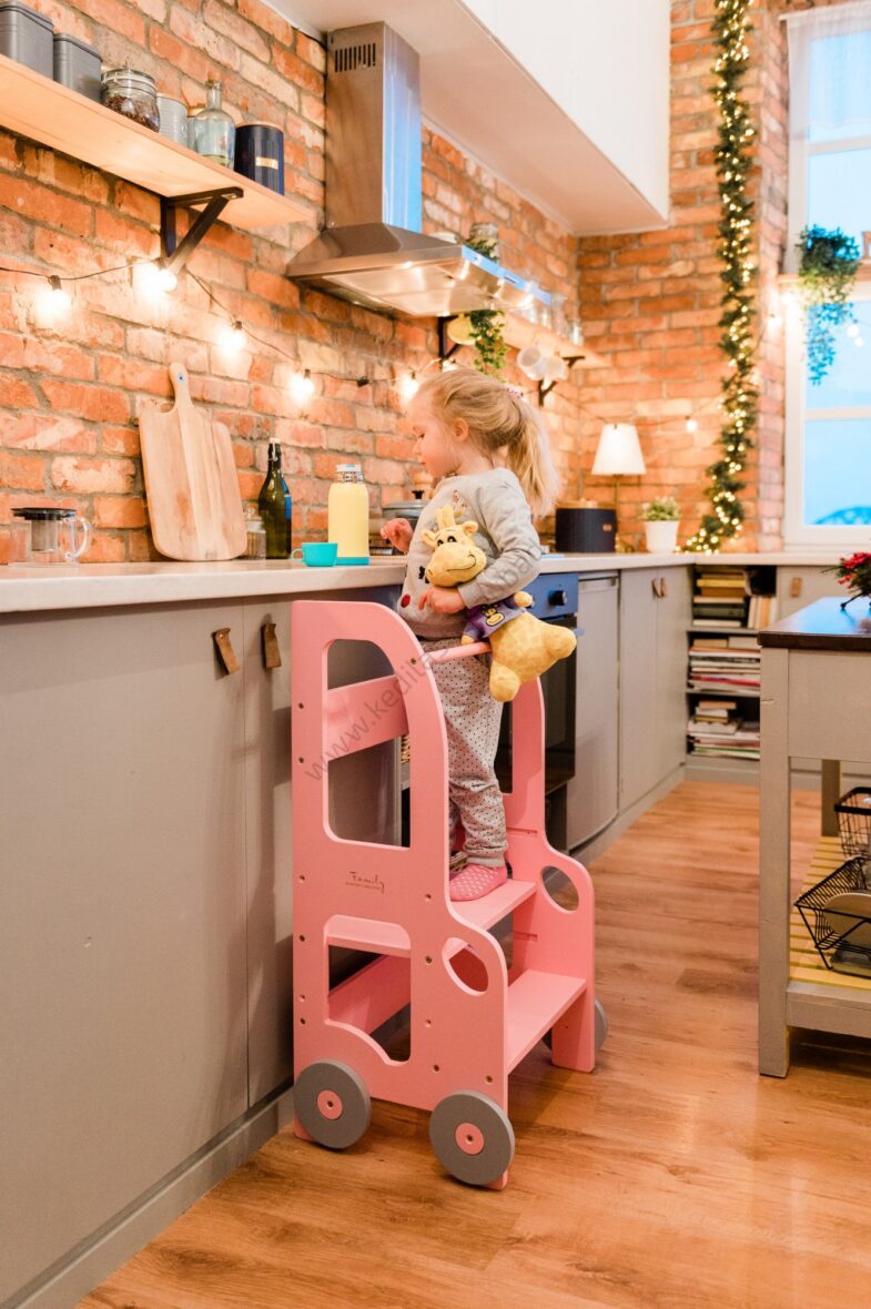 Laste köögitorn-pukk reguleeritava kõrgusega “Auto” (värvivalik)