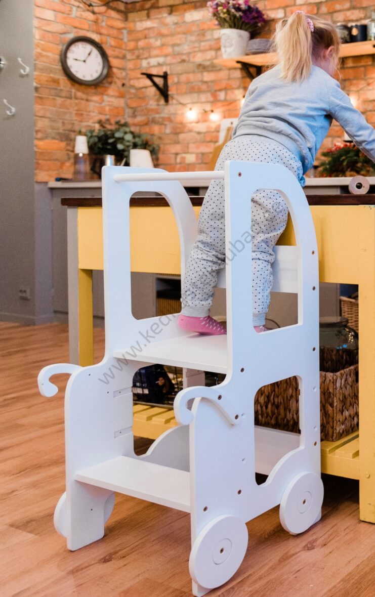 Laste köögitorn-pukk reguleeritava kõrgusega “Käru” (värvivalik)