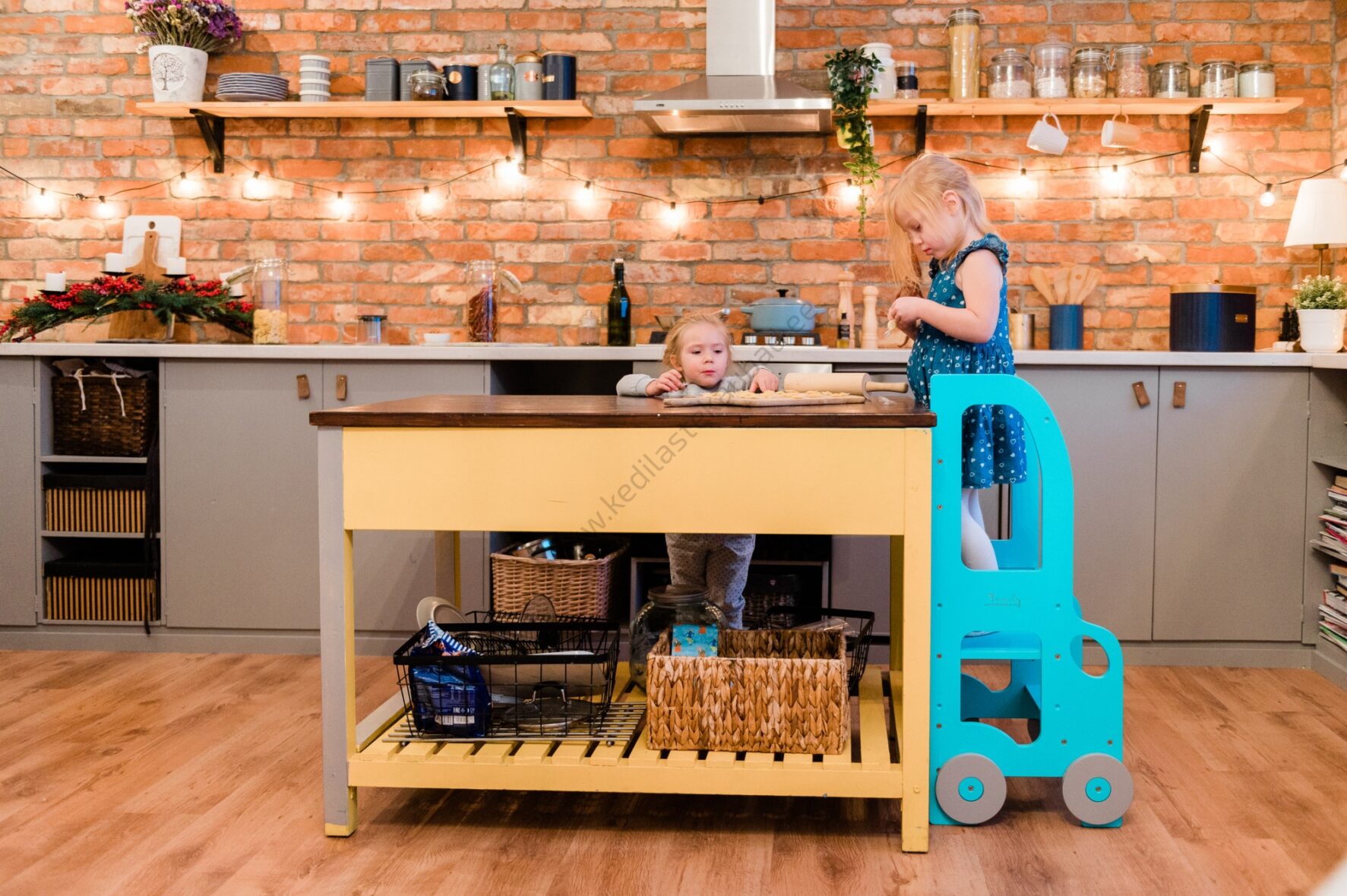 Laste köögitorn-pukk reguleeritava kõrgusega-19