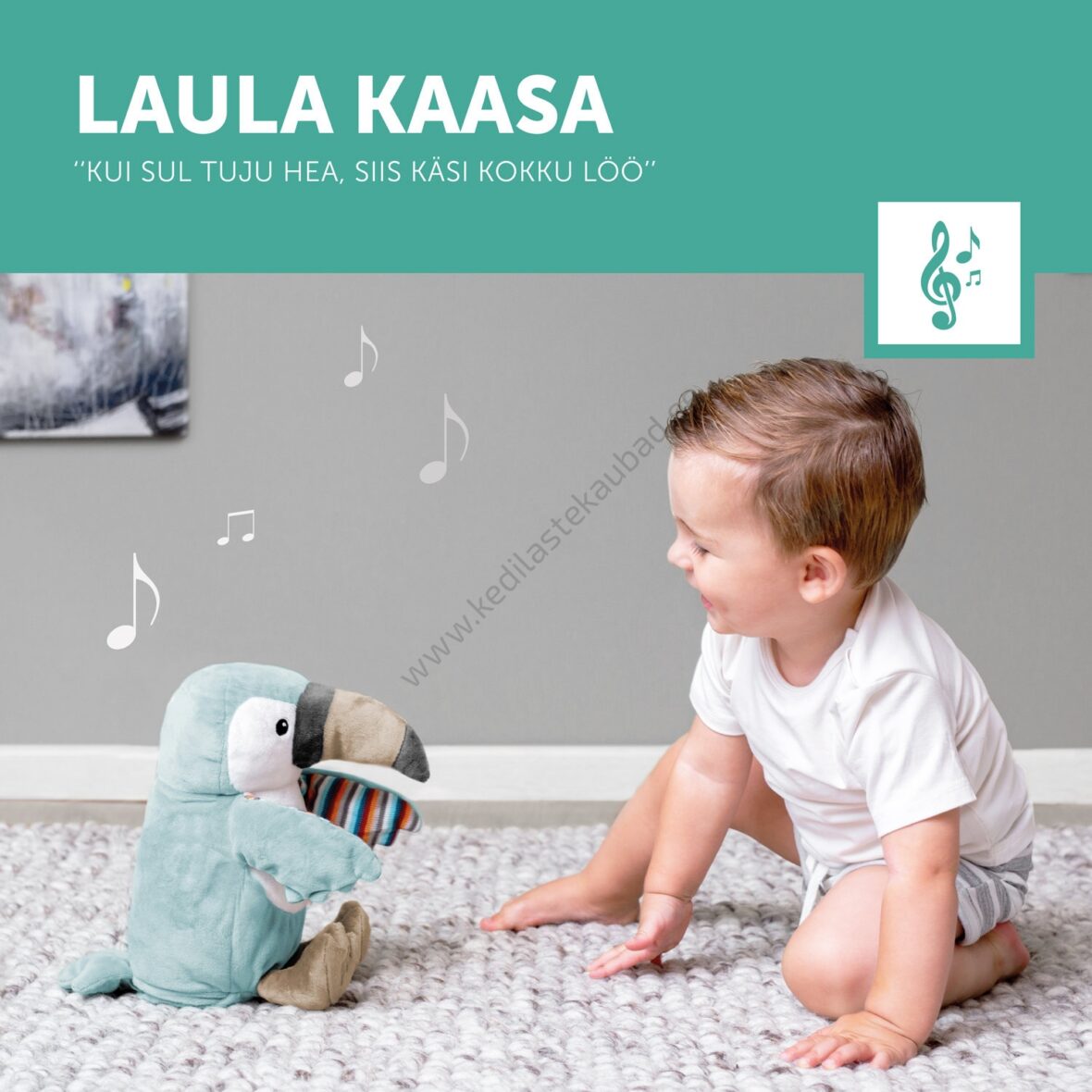 Zazu käsi plaksutav mänguasi kass Chloe ja papagoi Timo-1