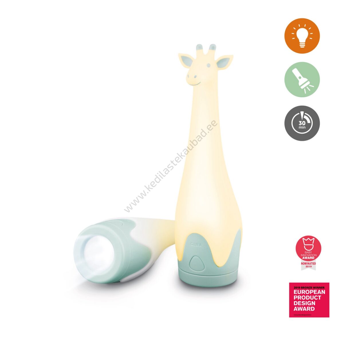 ZAZU öölamp ja taskulamp “Kaelkirjak Gina” (värvivalik)