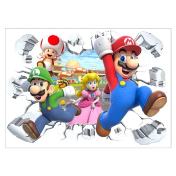 Super-Mario-Bros-Anime-Wall-Stickers-Kids-Room-Kindergarten-Decorate-Action-Figure-Toys-Luigi-Peach-Cute