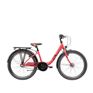 Laste jalgratas S´COOL Wave Steel LTD, 24" korall/punane