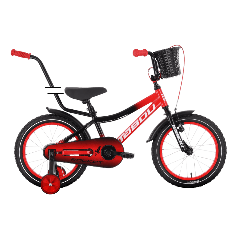 Laste jalgratas TABOU Rocket Alu, 14″ must-punane