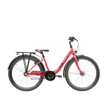 Noorte jalgratas S´COOL Wave Steel LTD, 26" korall/punane