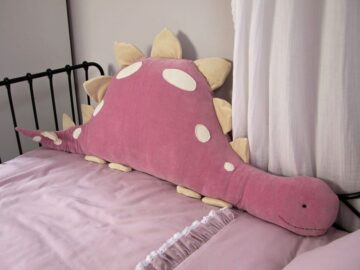 Benlemi padi ja voodipehmendus 2 in 1 Dinosaurus, roosa