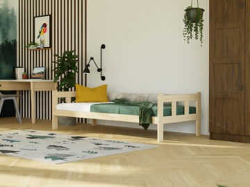 Benlemi lastevoodi Fence peatsitega, valge