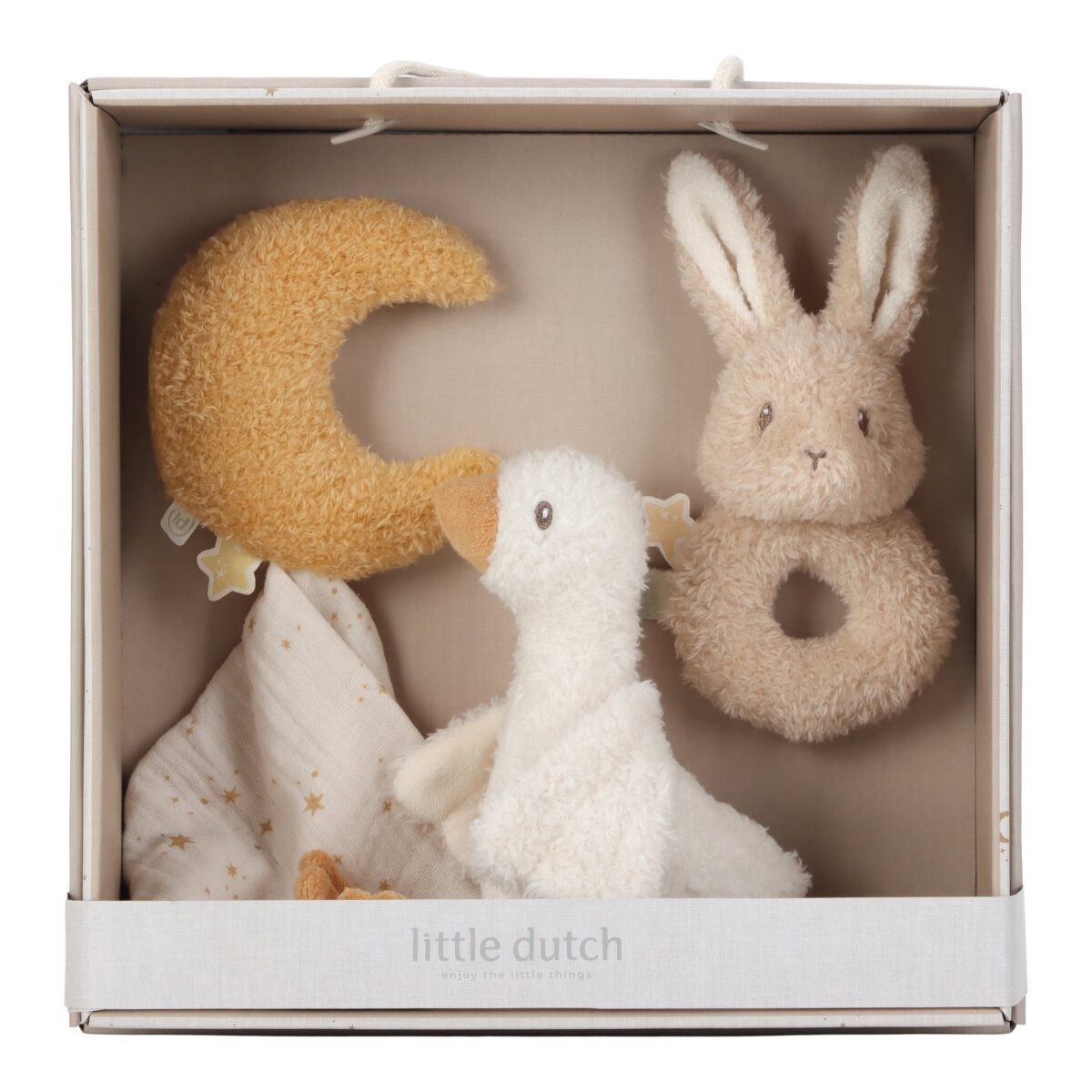 Little Dutch kinkekomplekt pehmete mänguasjadega “Newborn Naturals” GRS