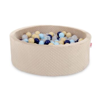 Pallimeri minky-kangast, kõrgus 30 cm, 300 palliga – beež
