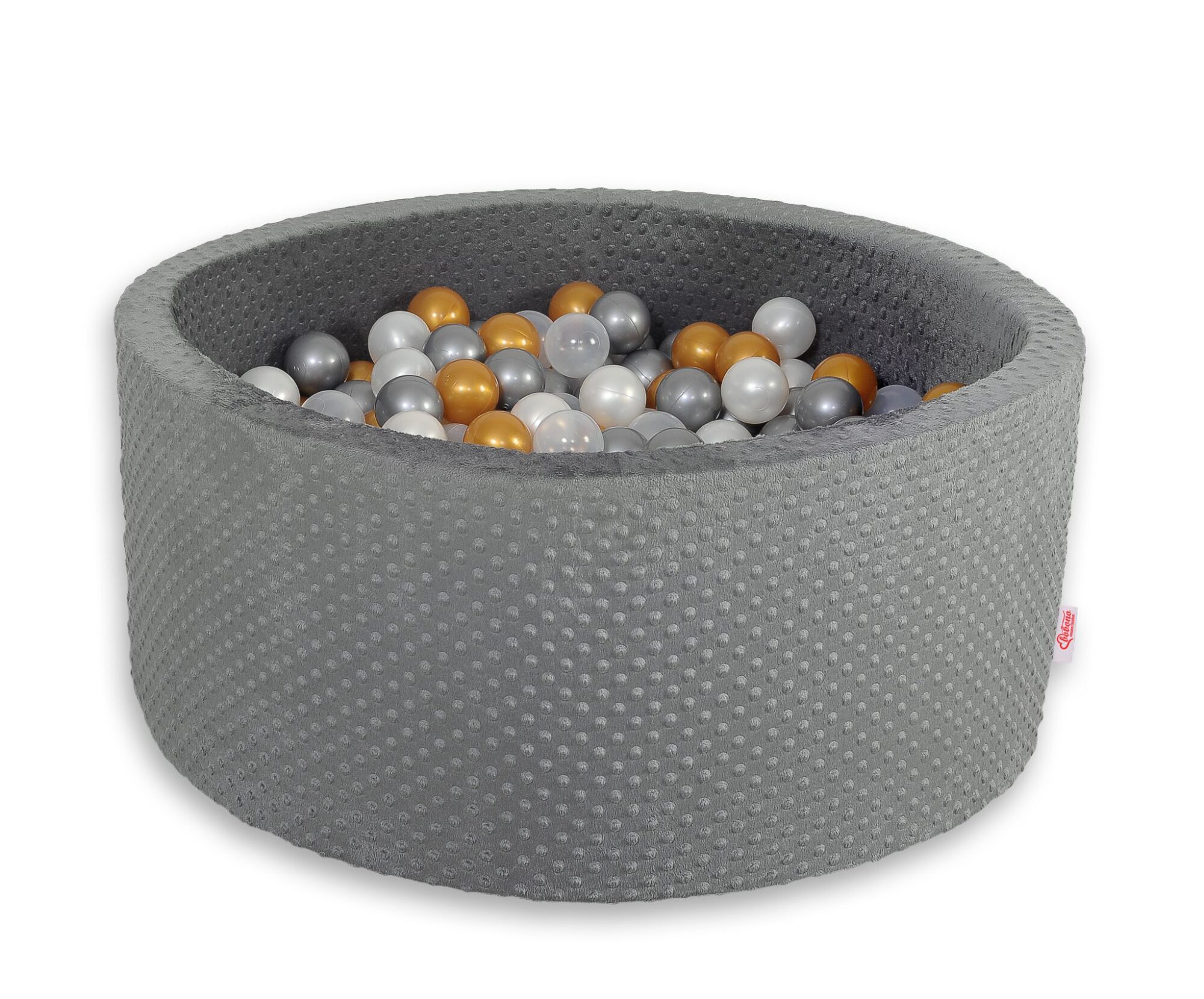 Pallimeri minky-kangast, kõrgus 40 cm, 200 palliga – tumehall